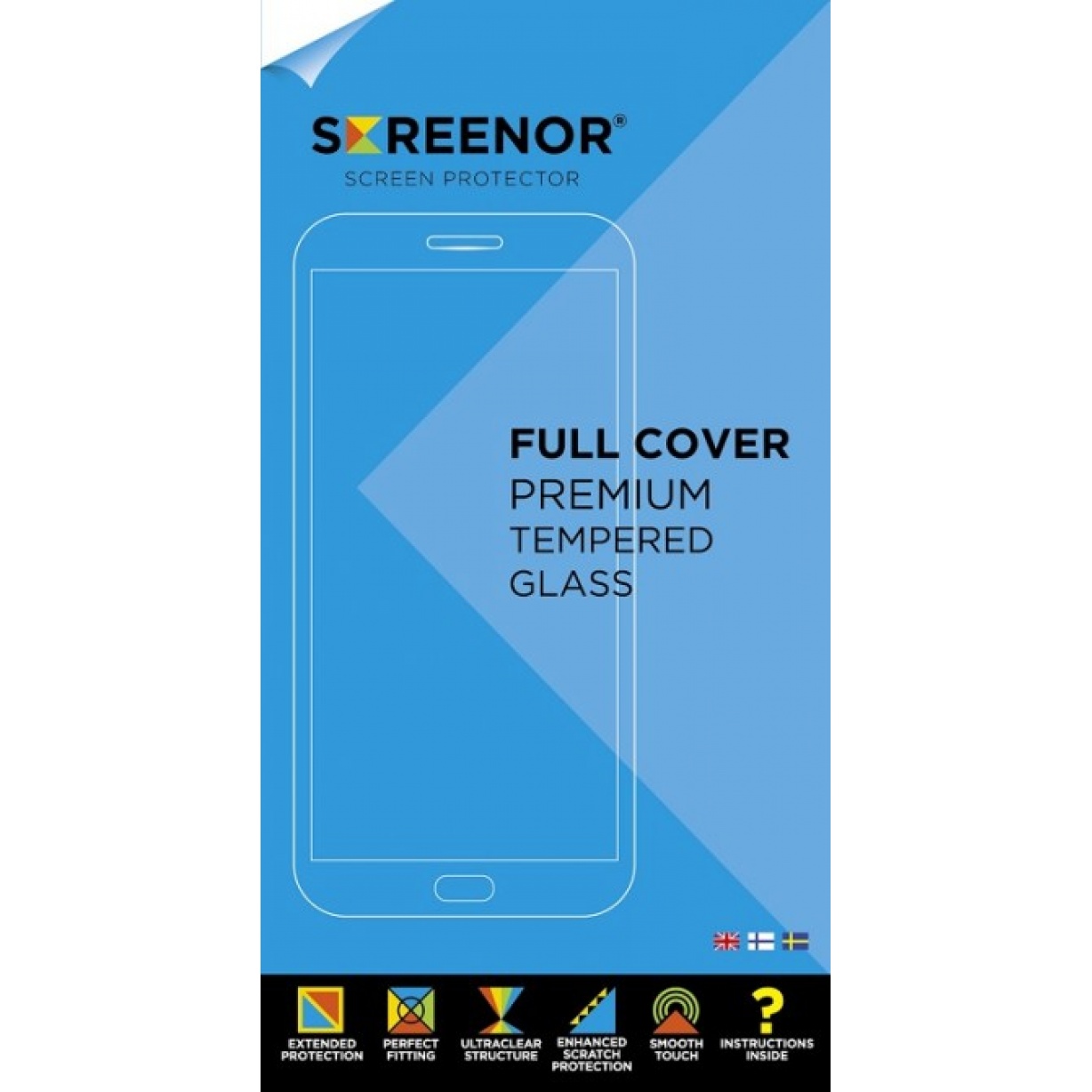 Apsauginis stiklas Screenor Full Cover Premium Tempered Glass OnePlus 5